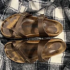 Birkenstock Dark Brown Leather Sandals size 40